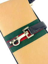 Gucci Beige and Dark Brown Canvas and Leather Shoulder Bag