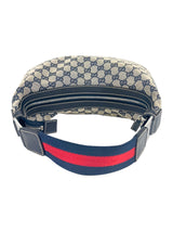Gucci Beige, Navy and Red Cavas and Leather Sherry Shoulder Bag