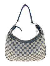 Gucci Beige, Navy and Red Cavas and Leather Sherry Shoulder Bag