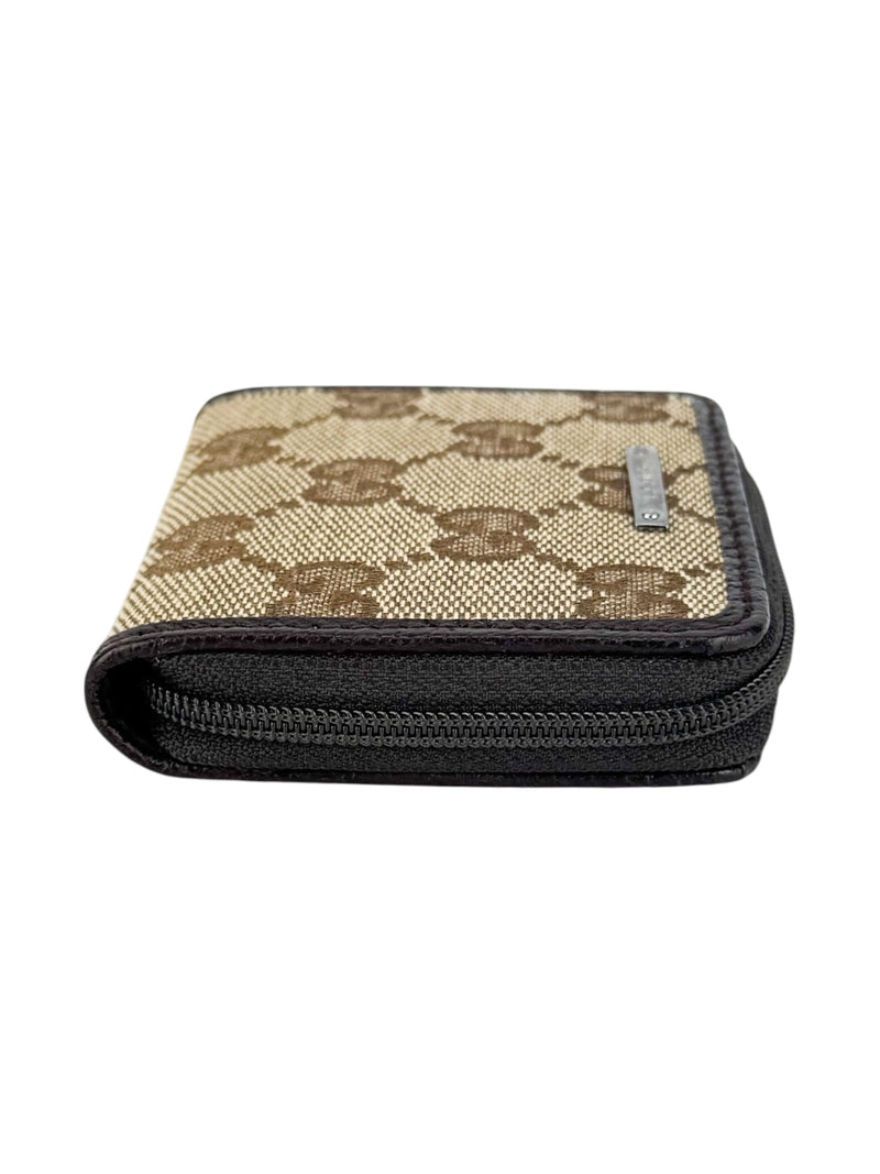 Gucci Brown Canvas and Leather Coin Wallet