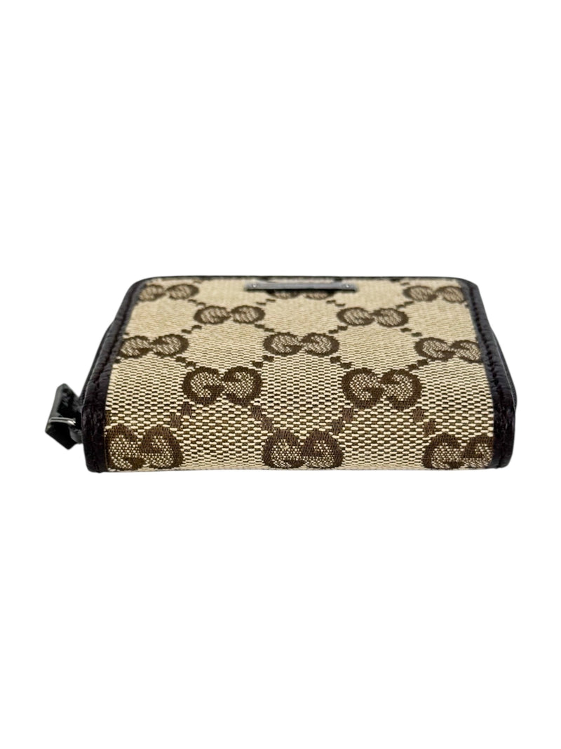 Gucci Brown Canvas and Leather Coin Wallet