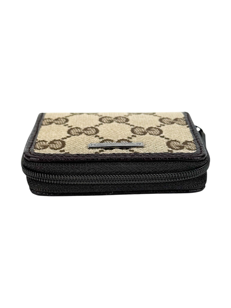 Gucci Brown Canvas and Leather Coin Wallet