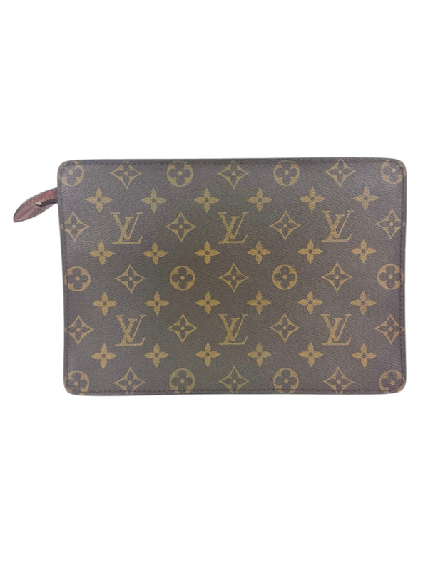 Louis Vuitton Monogram Canvas Leather Pochette Homme Clutch Bag