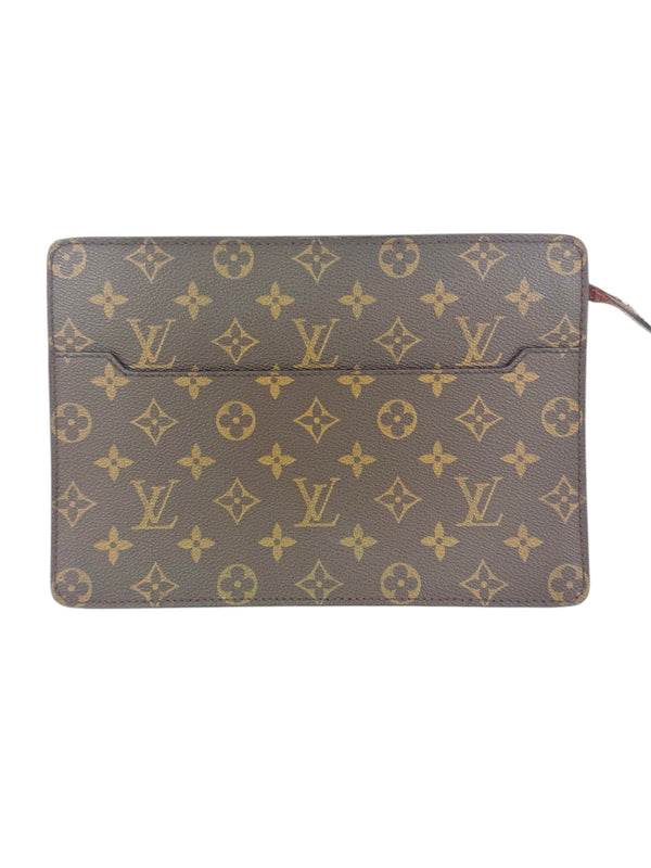 Louis Vuitton Monogram Canvas Leather Pochette Homme Clutch Bag