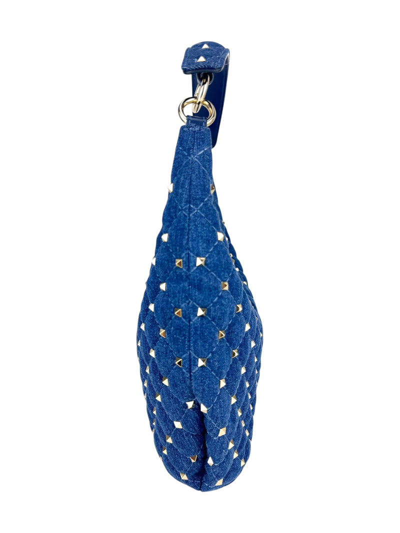 Valentino Blue Denim Rockstud Hobo Shoulder Bag