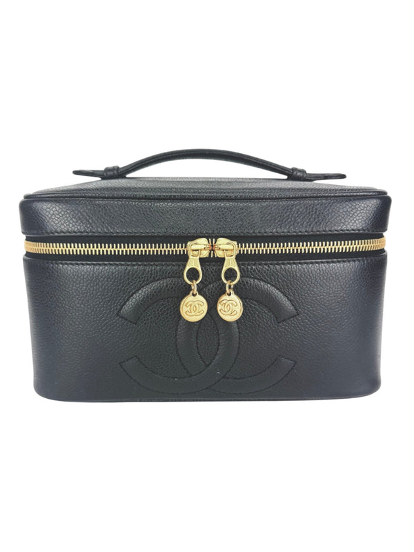 Chanel Black Caviar Leather Vanity Bag