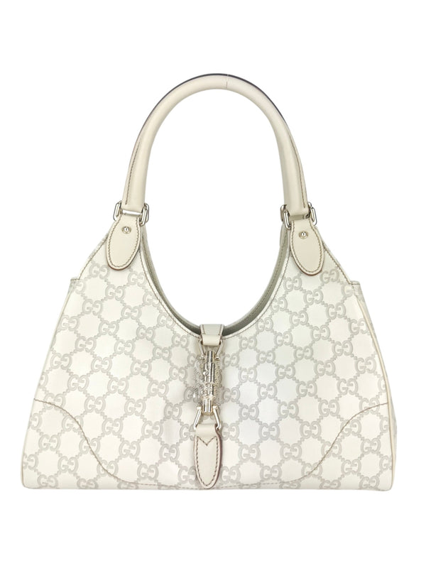 Gucci Cream Leather Guccissima Jackie Bag