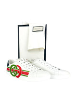 Gucci White Leather Ace Logo Sneakers 38.5