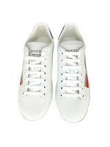 Gucci White Leather Ace Logo Sneakers 38.5