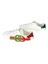 Gucci White Leather Ace Logo Sneakers 38.5