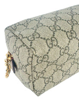Gucci Brown, Beige and Red Coated Canvas GG Supreme Cosmetic Pouch