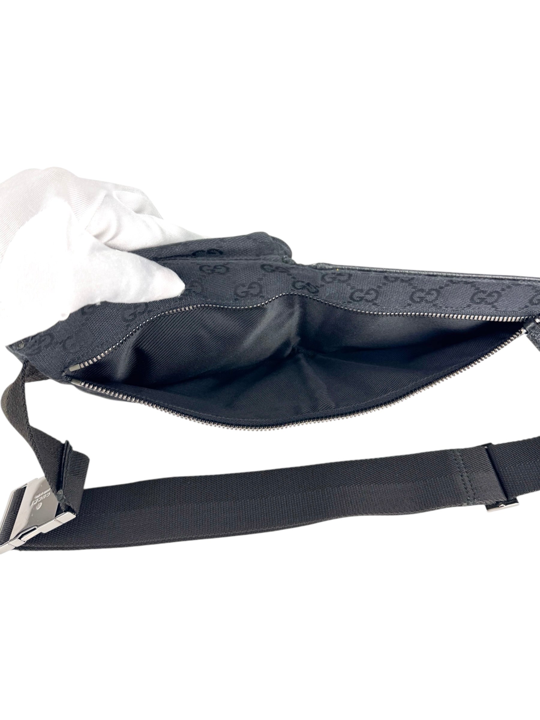 Gucci Black Canvas and Leather Bum Bag