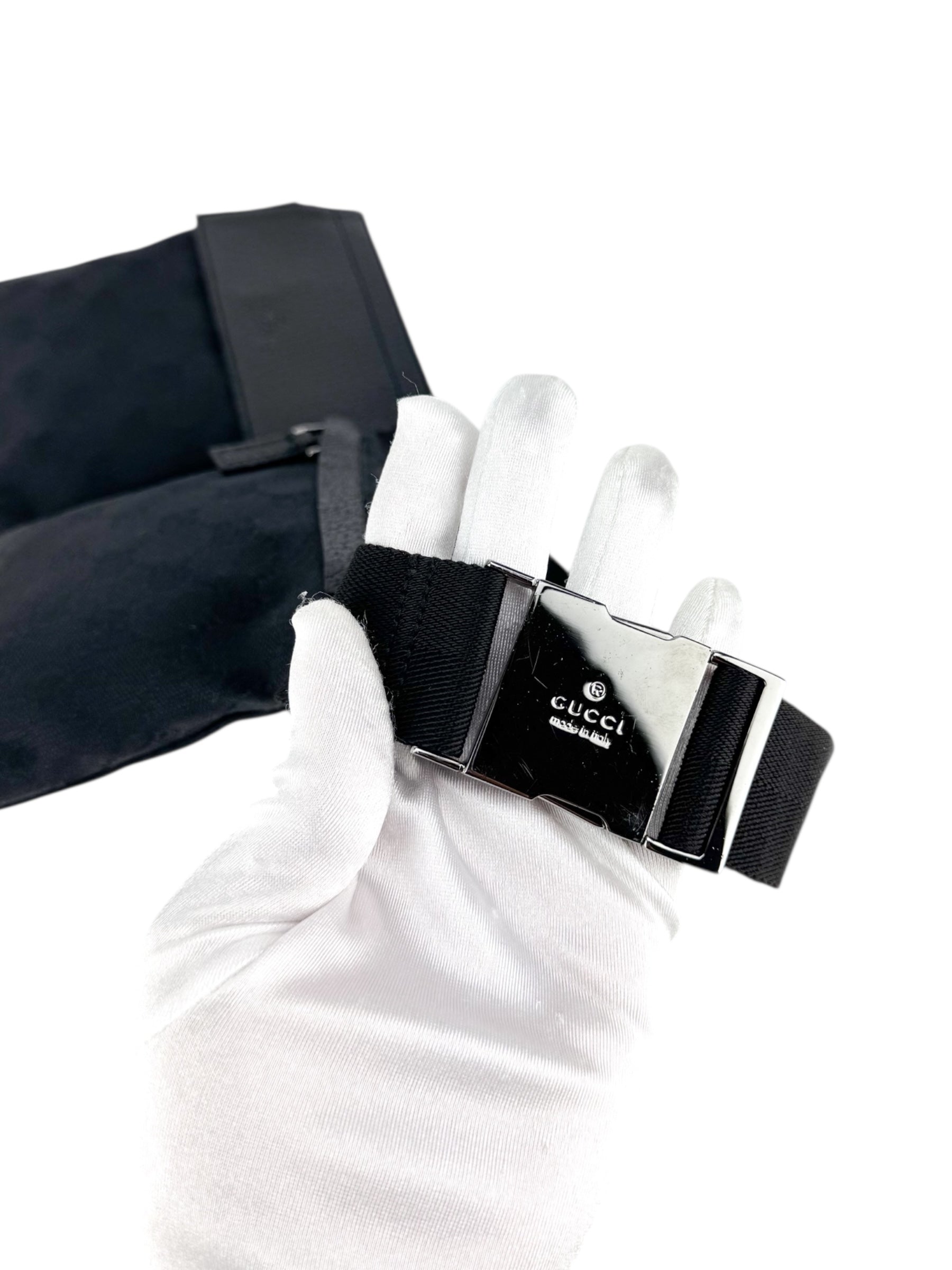 Gucci Black Canvas and Leather Bum Bag