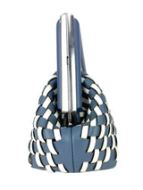 Fendi Blue and White Nappa Leather First Clutch Bag Small
