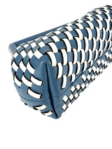 Fendi Blue and White Nappa Leather First Clutch Bag Small