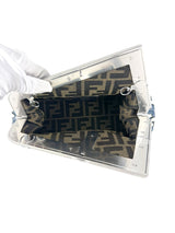 Fendi Blue and White Nappa Leather First Clutch Bag Small