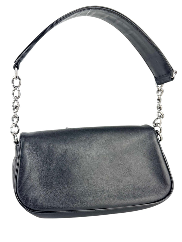Chanel Black Lambskin and Patent Leather Camelia Chocolate Bar Handbag
