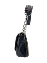 Chanel Black Lambskin and Patent Leather Camellia Chocolate Bar Handbag