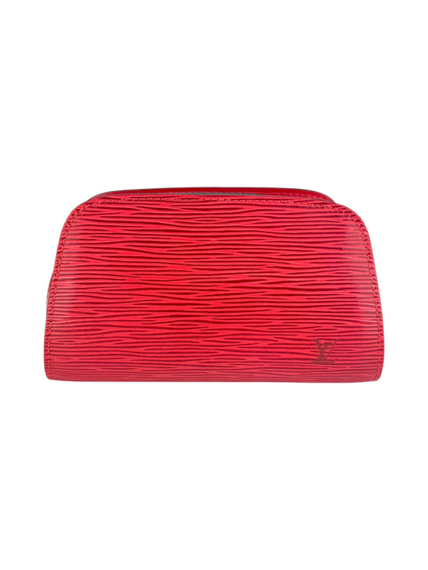 Louis Vuitton Red Epi Leather Castilian Dauphine Pouch PM