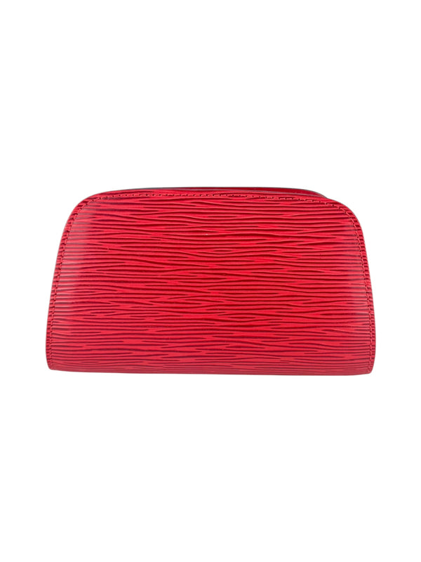 Louis Vuitton Red Epi Leather Castilian Dauphine Pouch PM