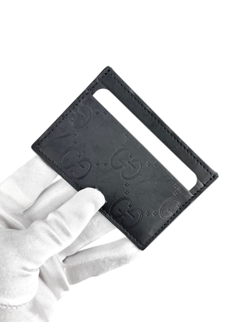 Gucci Black GG Rubber Effect Card Case