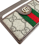 Gucci Brown Coat Canvas Leather Ophidia Card Case