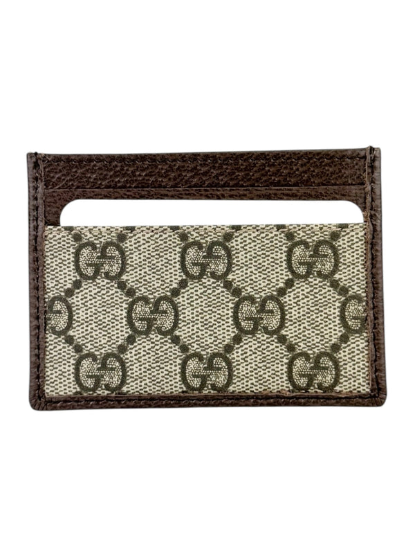 Gucci Brown Coat Canvas Leather Ophidia Card Case