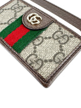 Gucci Brown Coat Canvas Leather Ophidia Card Case