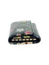 Gucci Black Leather Floral Print Betty Key Case