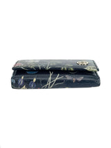 Gucci Black Leather Floral Print Betty Key Case