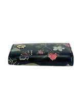 Gucci Black Leather Floral Print Betty Key Case