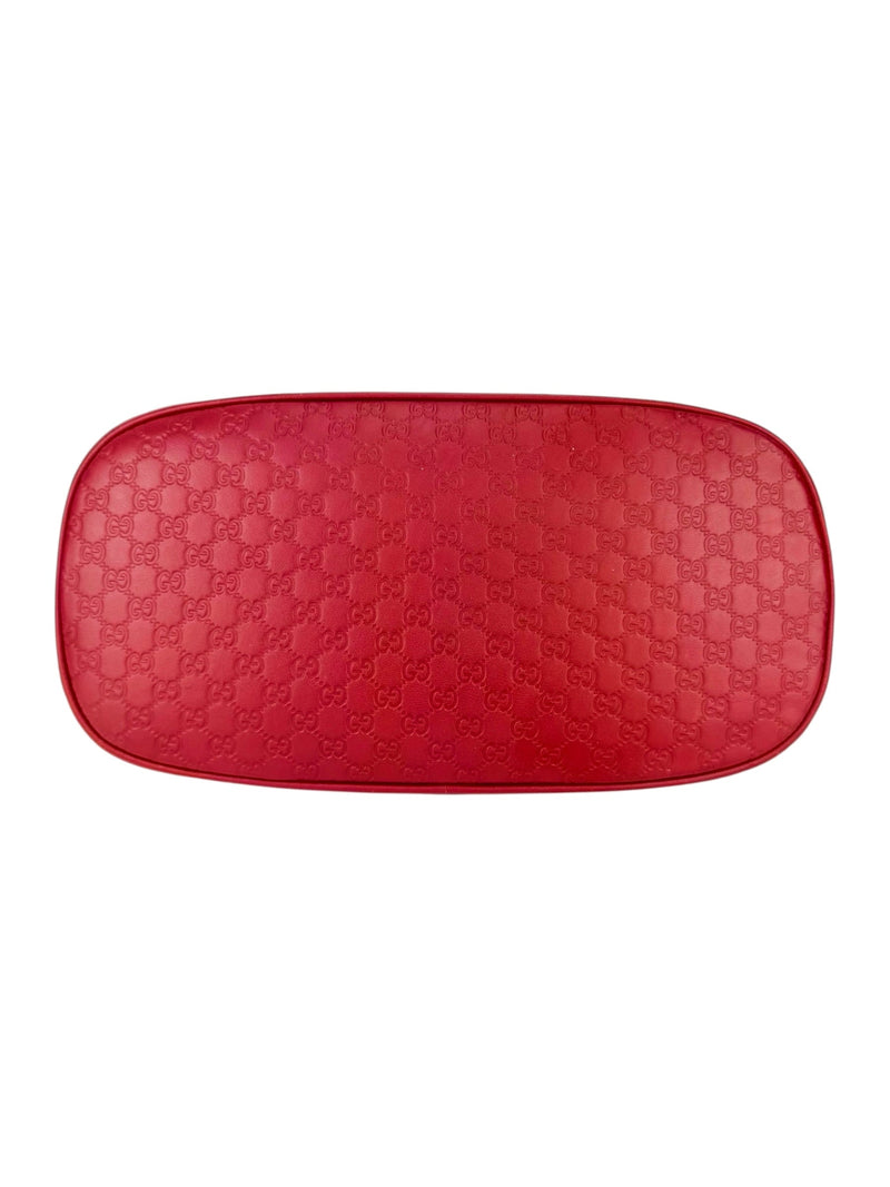 Gucci Castilian Red Leather Micro Guccissima 2 Way Bag