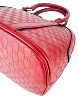 Gucci Castilian Red Leather Micro Guccissima 2 Way Bag