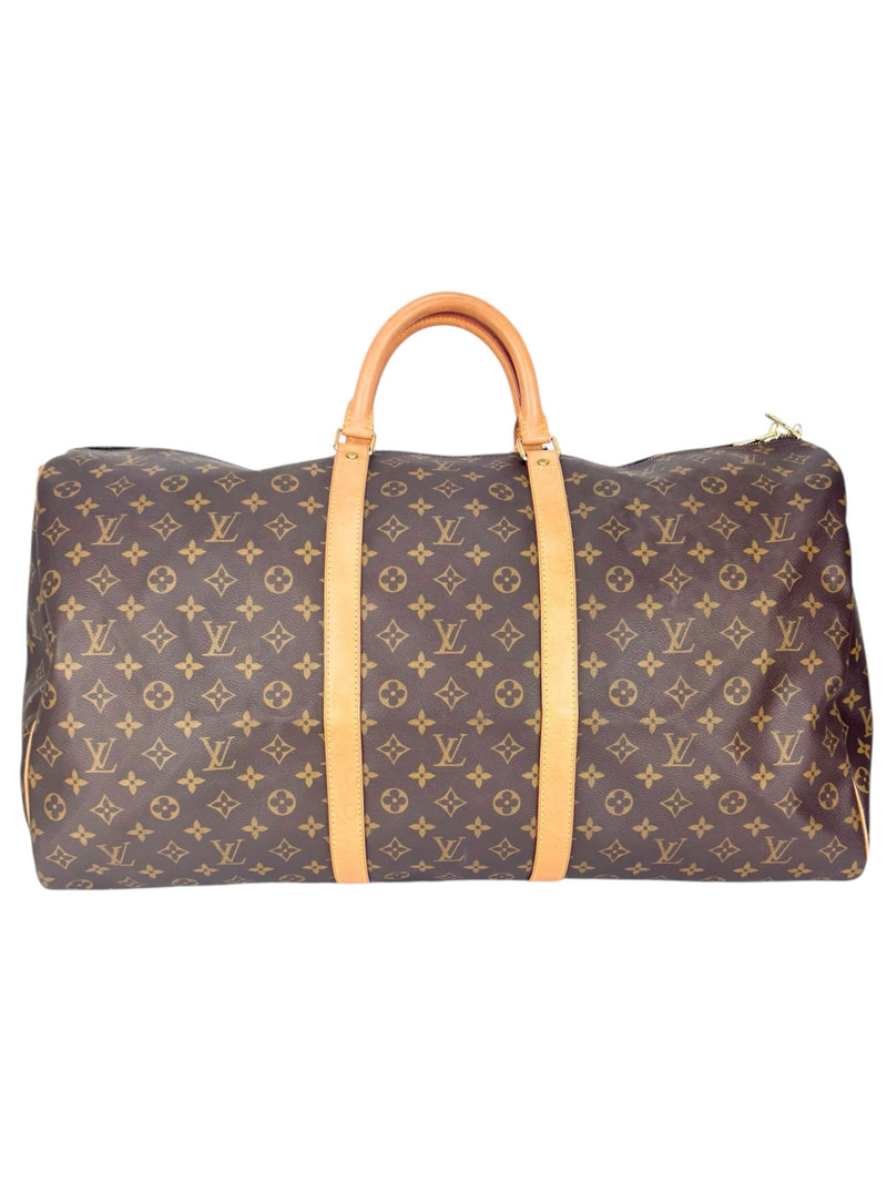 Louis Vuitton Monogram Canvas Leather Keepall 60 Bandouliere
