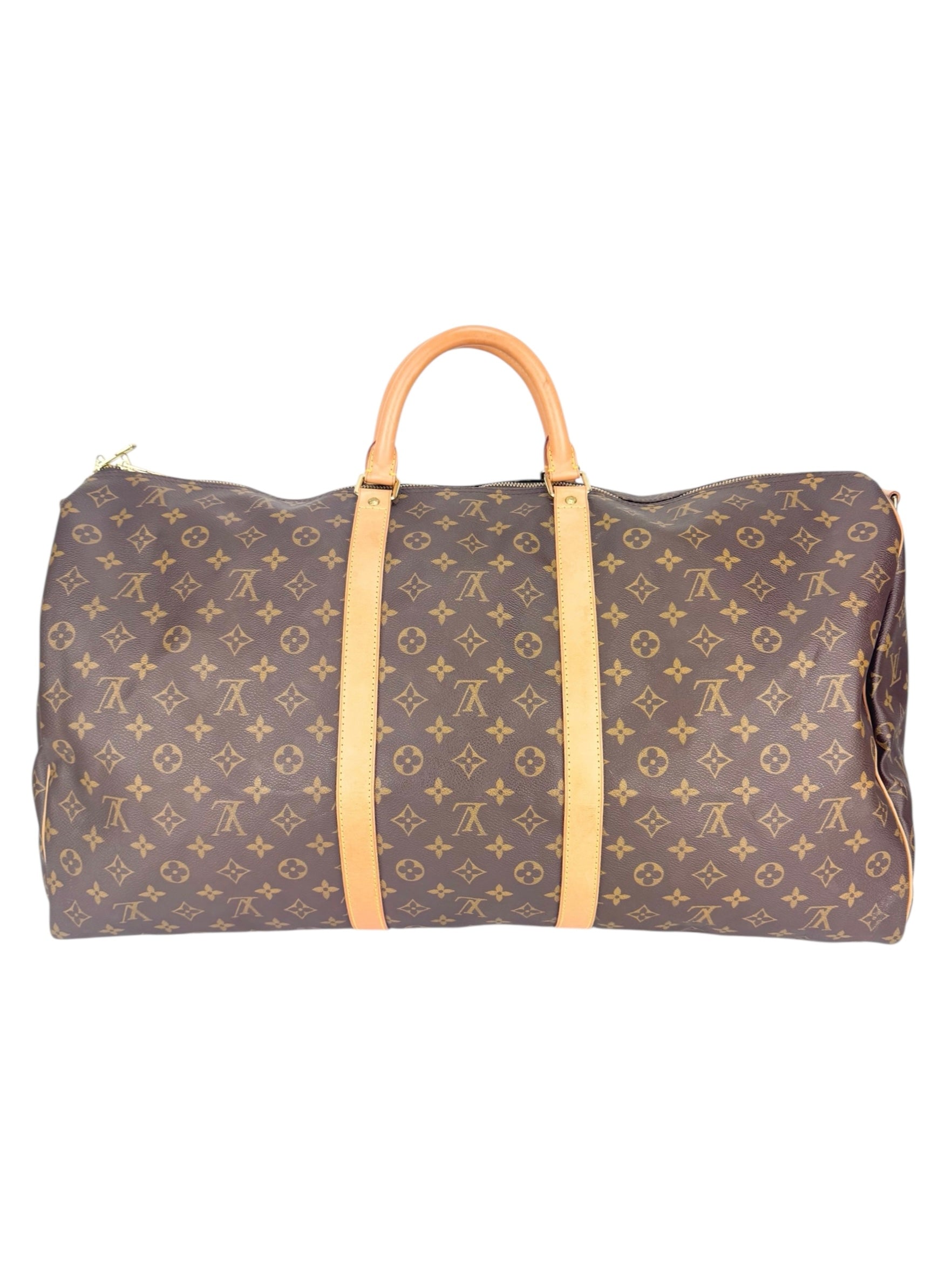 Louis Vuitton Monogram Canvas Leather Keepall 60 Bandouliere