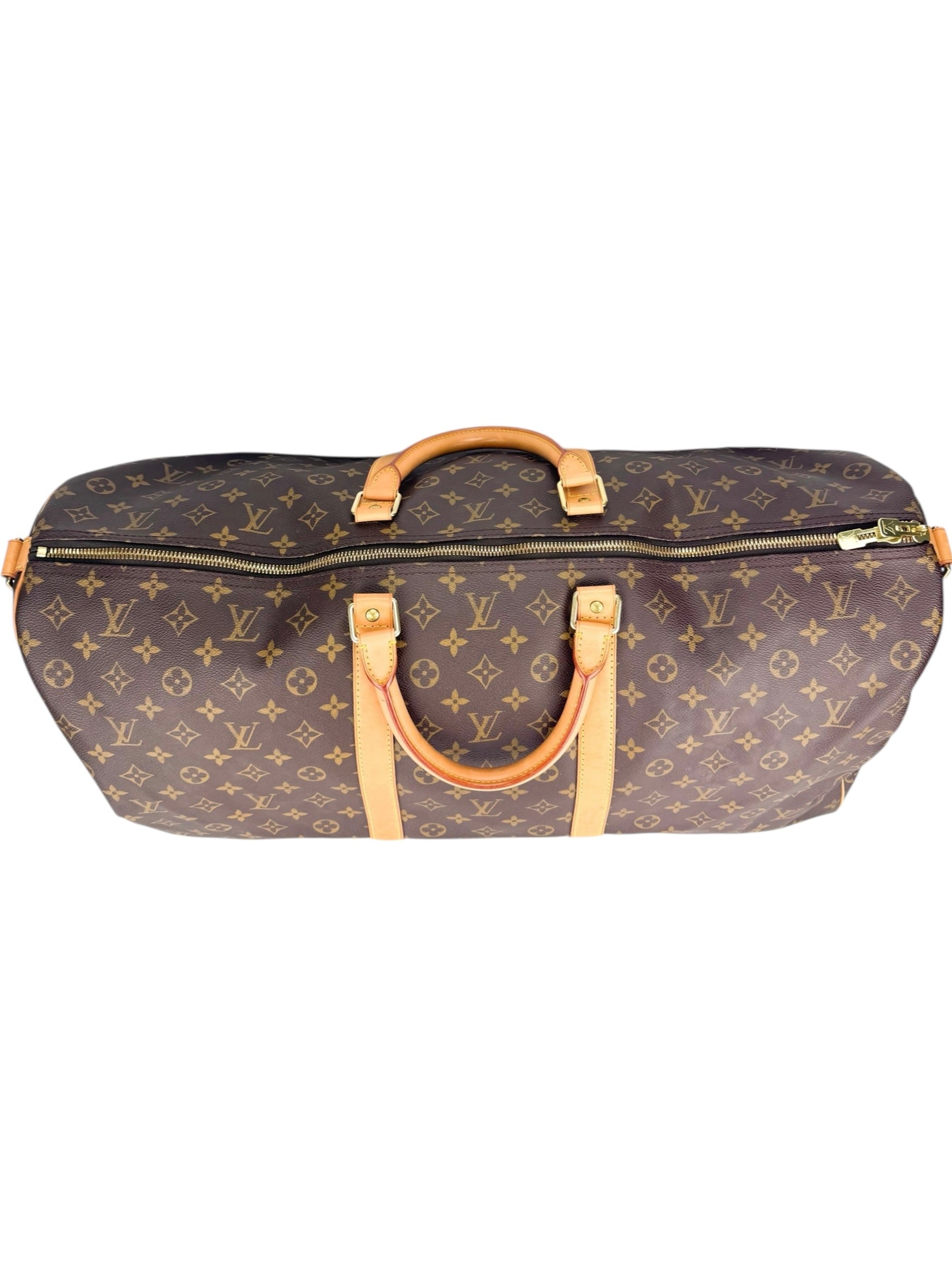 Louis Vuitton Monogram Canvas Leather Keepall 60 Bandouliere