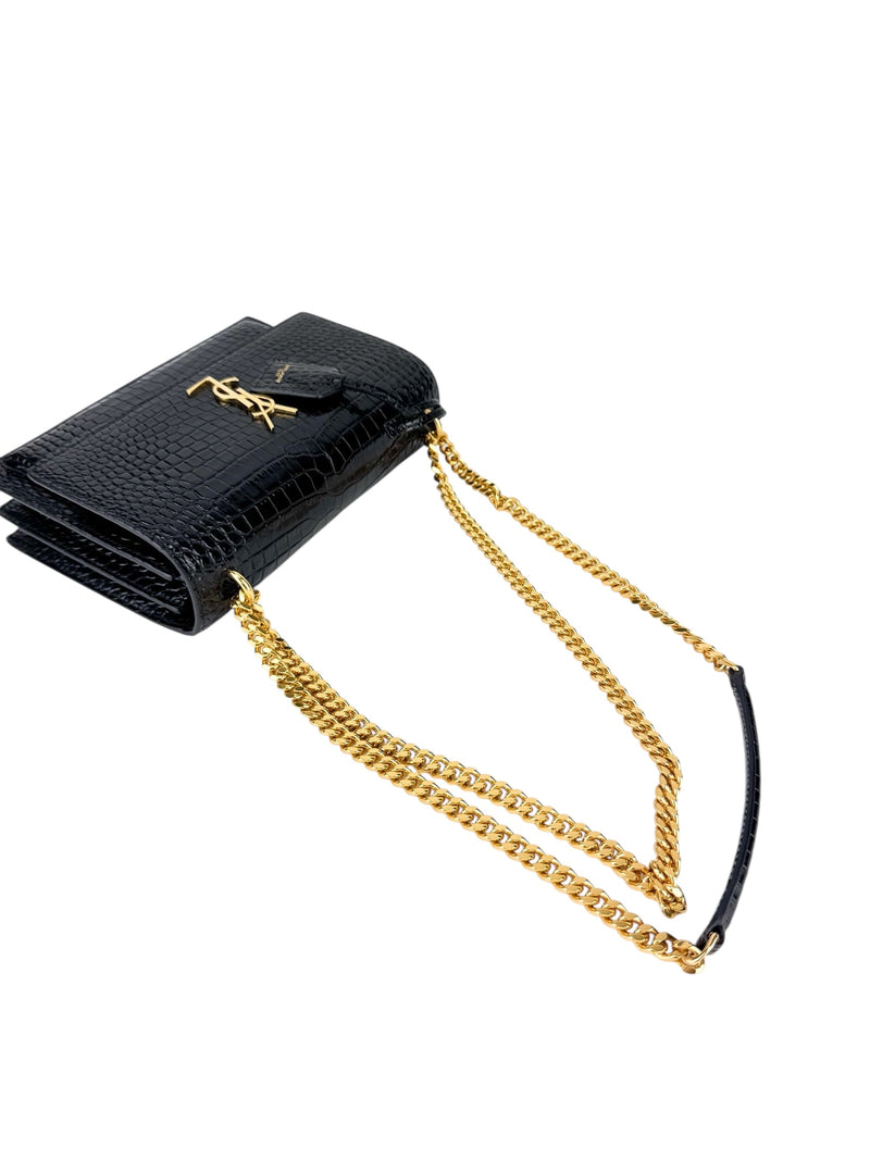 Saint Laurent Black Leather Sunset Shoulder Bag