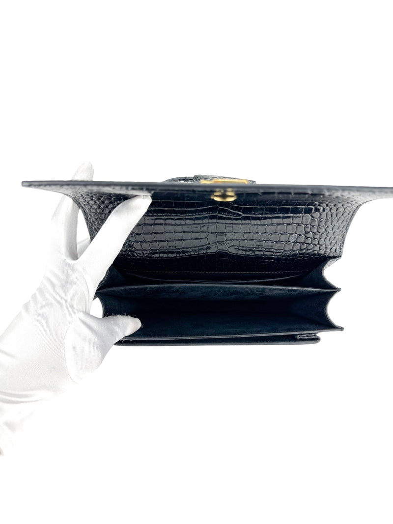 Saint Laurent Black Leather Sunset Shoulder Bag