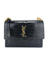 Saint Laurent Black Leather Sunset Shoulder Bag
