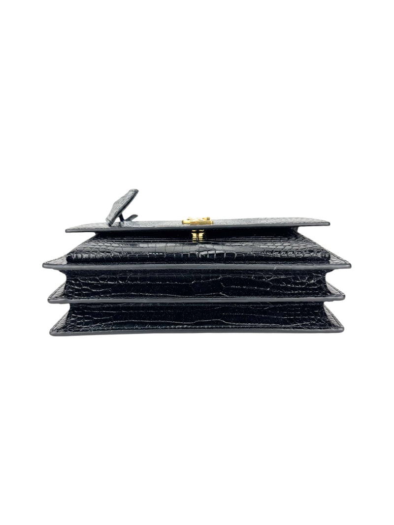 Saint Laurent Black Leather Sunset Shoulder Bag