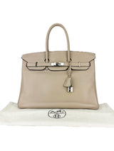 Hermes Gris Tourterelle Togo Leather Birkin 35