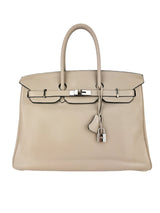 Hermes Gris Tourterelle Togo Leather Birkin 35