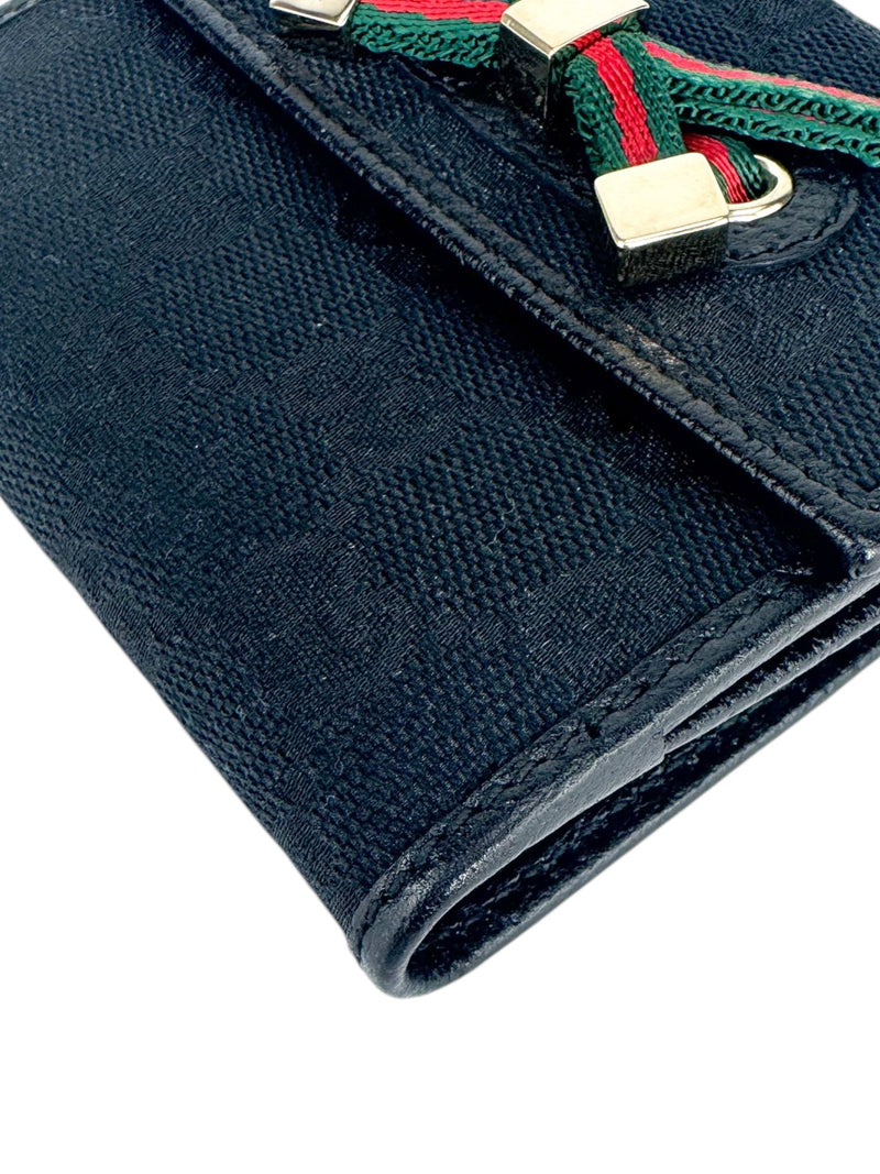 Gucci Canvas and Leather GG Princy Sherry Bifold Compact Wallet