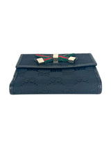 Gucci Canvas and Leather GG Princy Sherry Bifold Compact Wallet