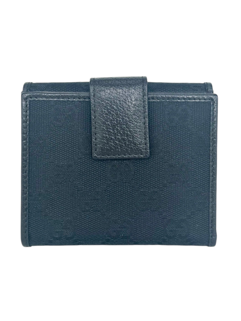 Gucci Canvas and Leather GG Princy Sherry Bifold Compact Wallet