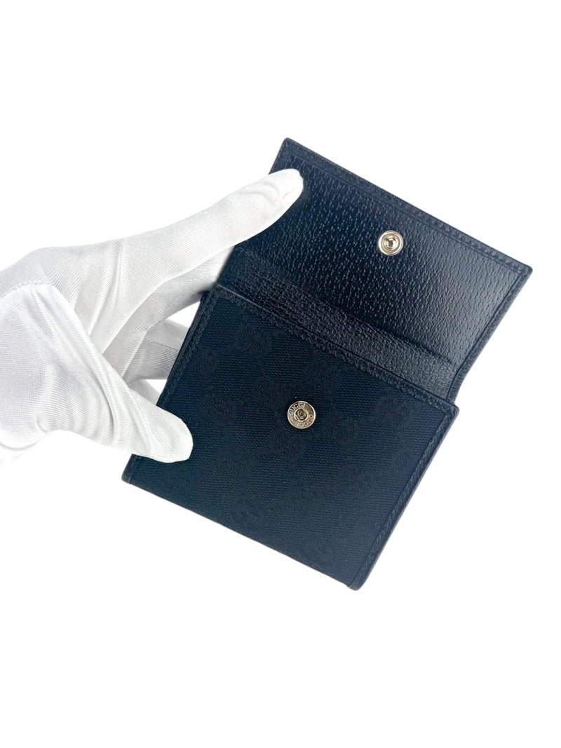 Gucci Canvas and Leather GG Princy Sherry Bifold Compact Wallet