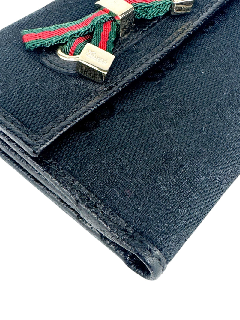 Gucci Canvas and Leather GG Princy Sherry Bifold Compact Wallet