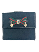 Gucci Canvas and Leather GG Princy Sherry Bifold Compact Wallet