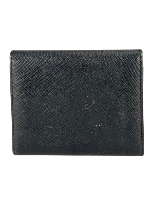Prada Black Saffiano Leather Tri-fold Wallet