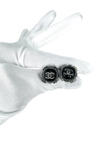 Chanel Black and Ruthenium CC Earrings (FULL SET)
